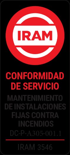 Sello IRAM de Conformidad de Servicio — Mantenimiento de Instalaciones Fijas Contra Incendios — IRAM 3546 — Matrícula DC-P-A305-001.1